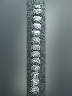 Vintage Siam Sterling Silver Panel Bracelet